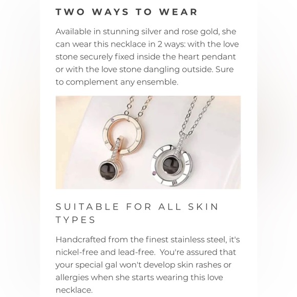 100 LANGUAGE I LOVE YOU PENDANT ROSE GOLD NECKLACE - Picture 7 of 12